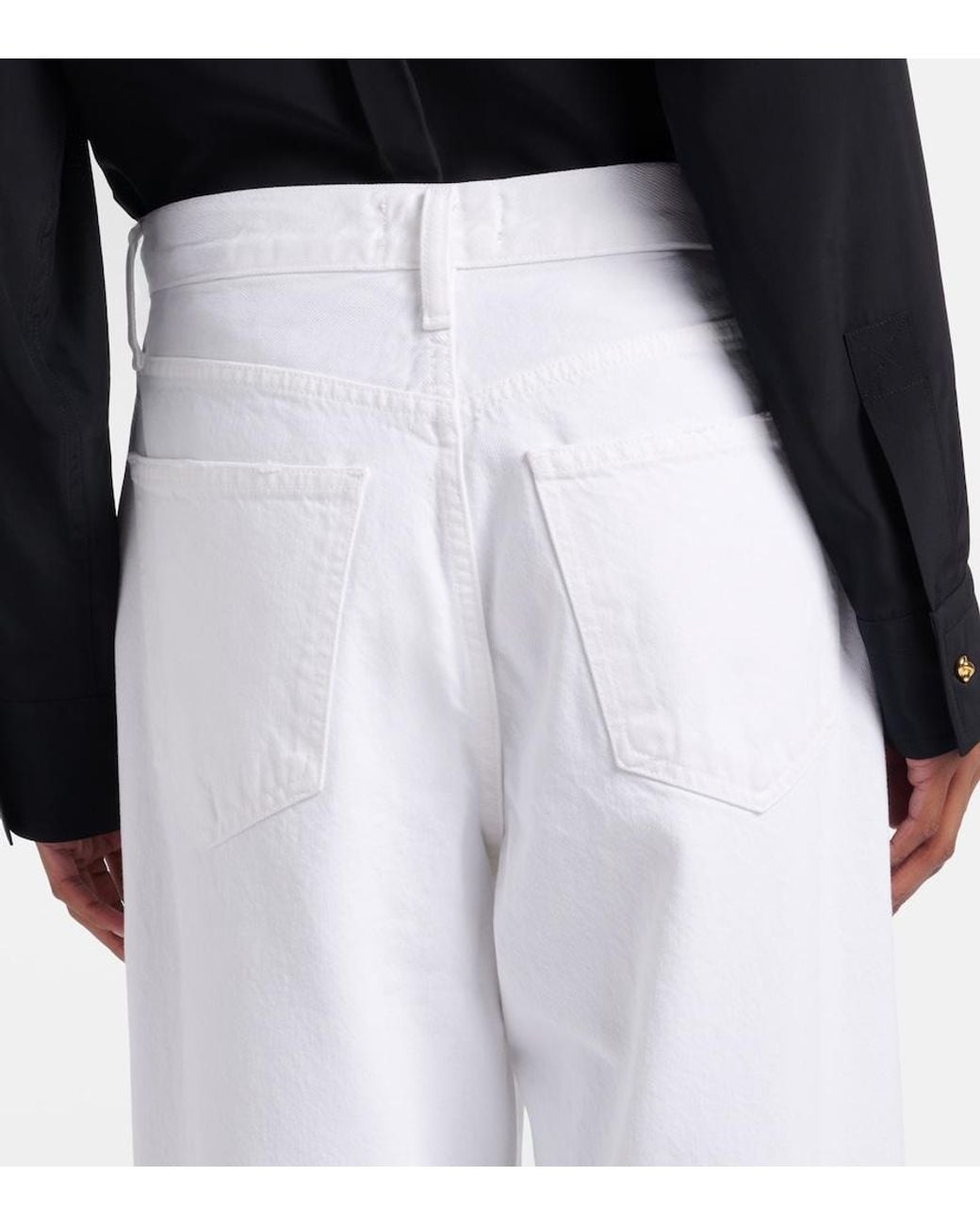 Agolde White Low Slung Baggy Wide-Leg Jeans