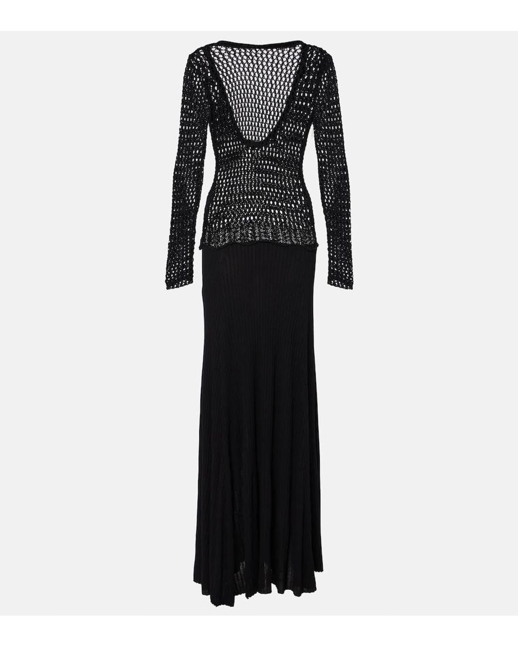 Christopher Esber Black Sheer Cotton-Blend Maxi Dress