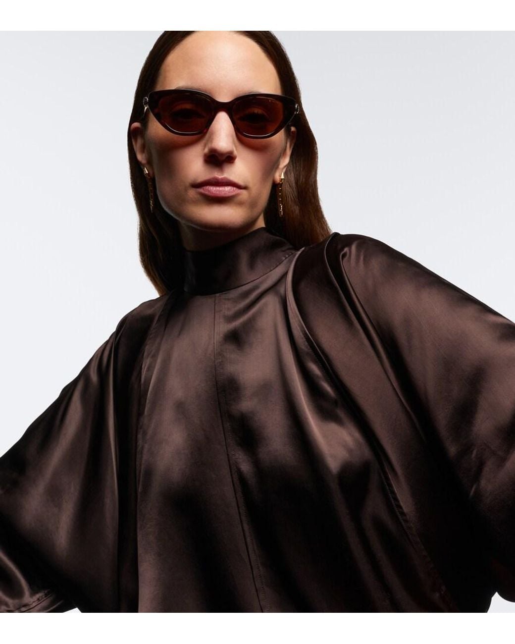 BVLGARI Brown Serpenti Forever Cat-Eye Sunglasses