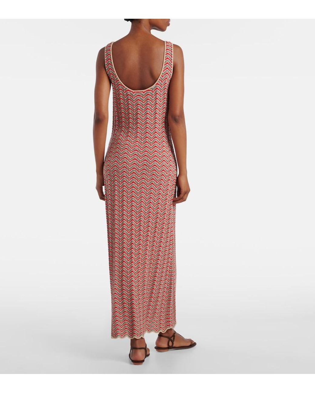 Rixo Pink Bondi Open-Knit Cotton Maxi Dress