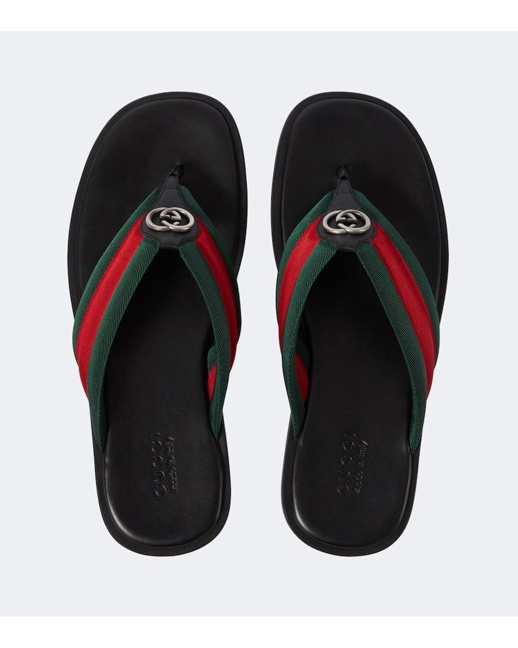 Gucci Blue Gg Web Stripe Slides for men