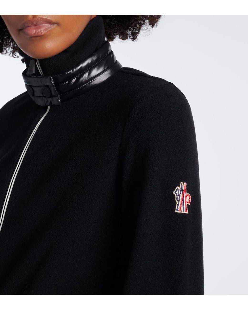 Moncler Blue Fleece Half-Zip Ski Sweater