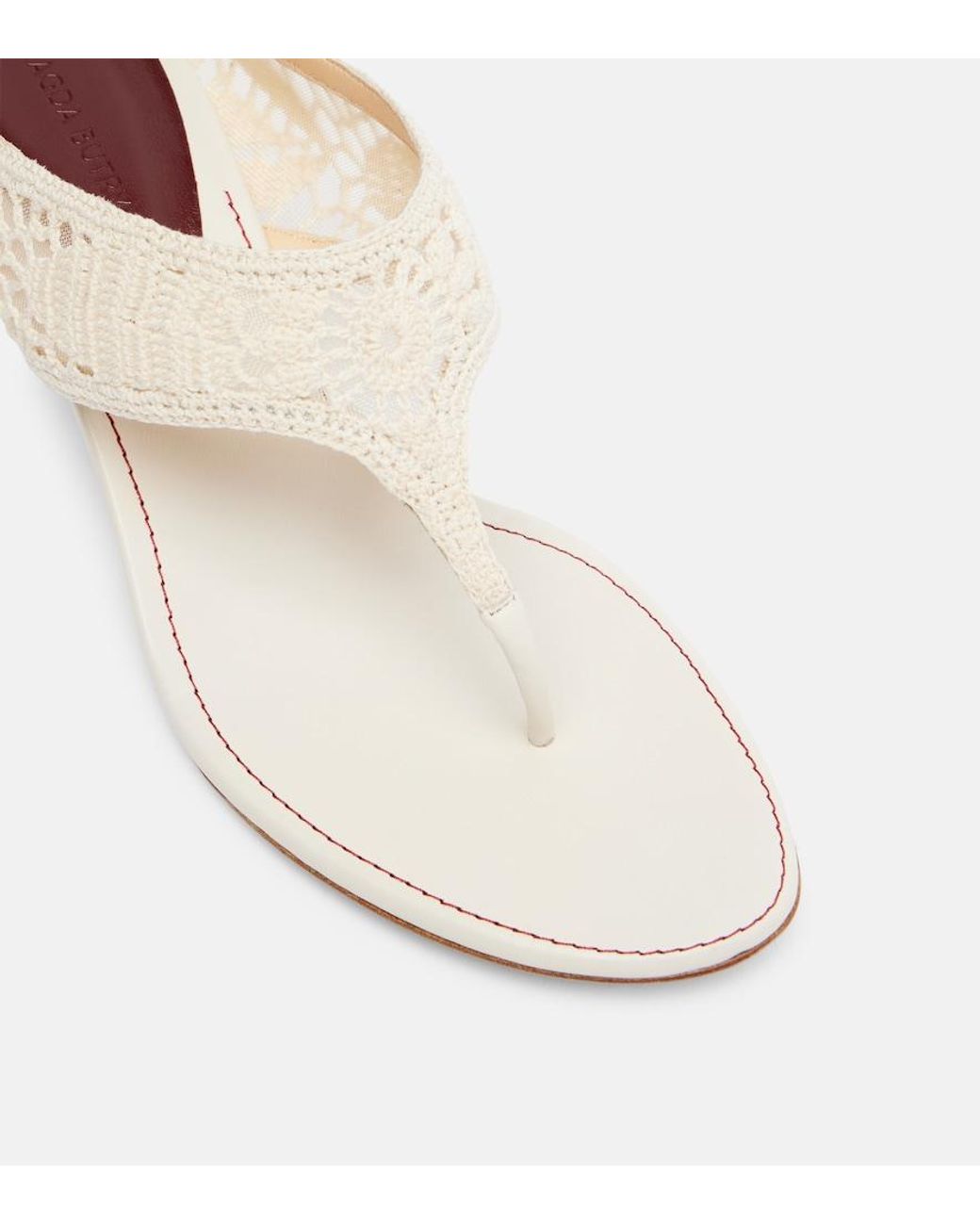 Magda Butrym White Crochet Thong Sandals