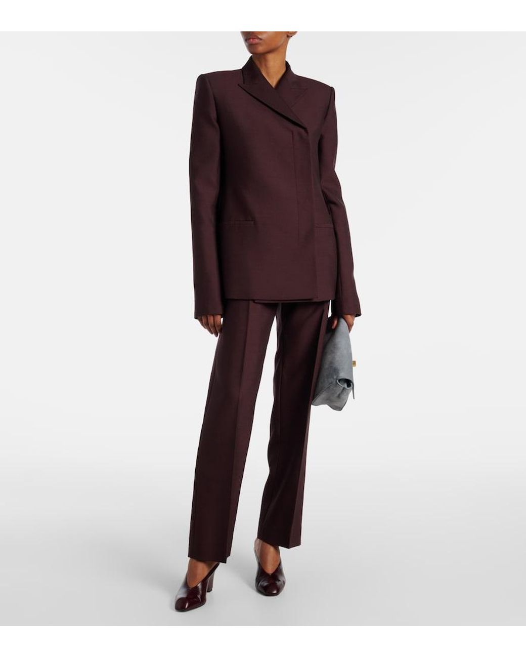 Khaite Purple Silvannah Wool And Silk Blazer