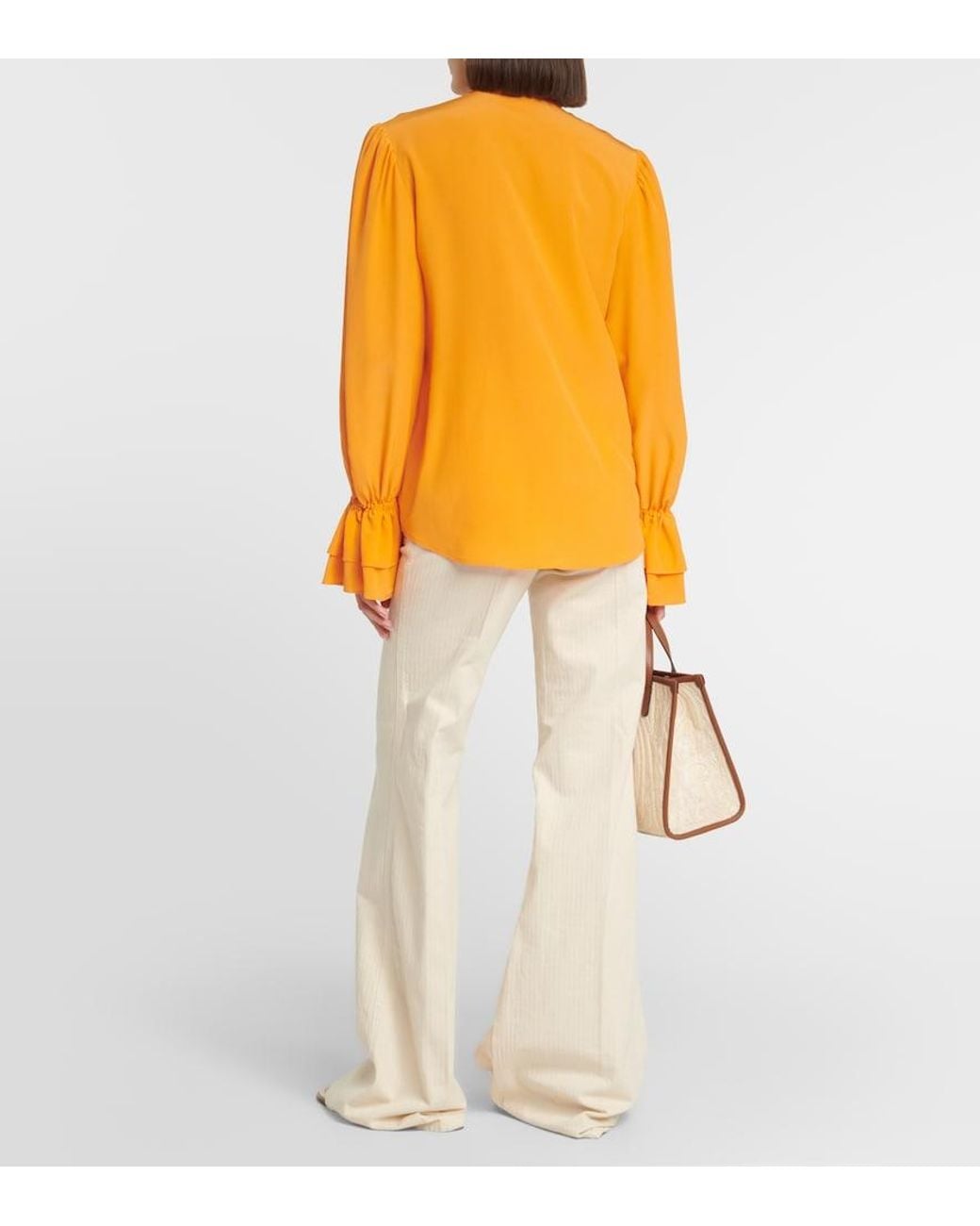 Etro Orange Silk Blouse