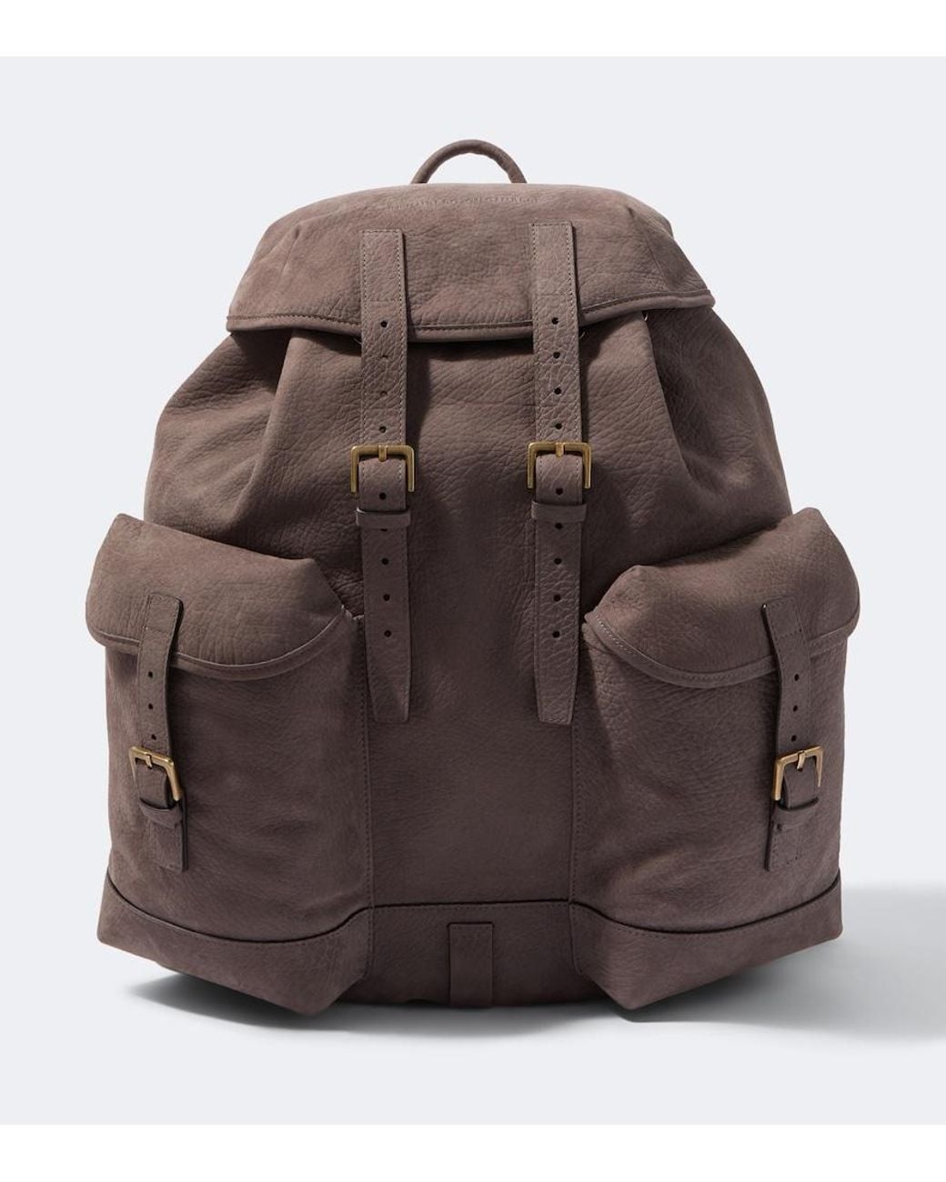 Brunello Cucinelli Brown Leather Backpack for men