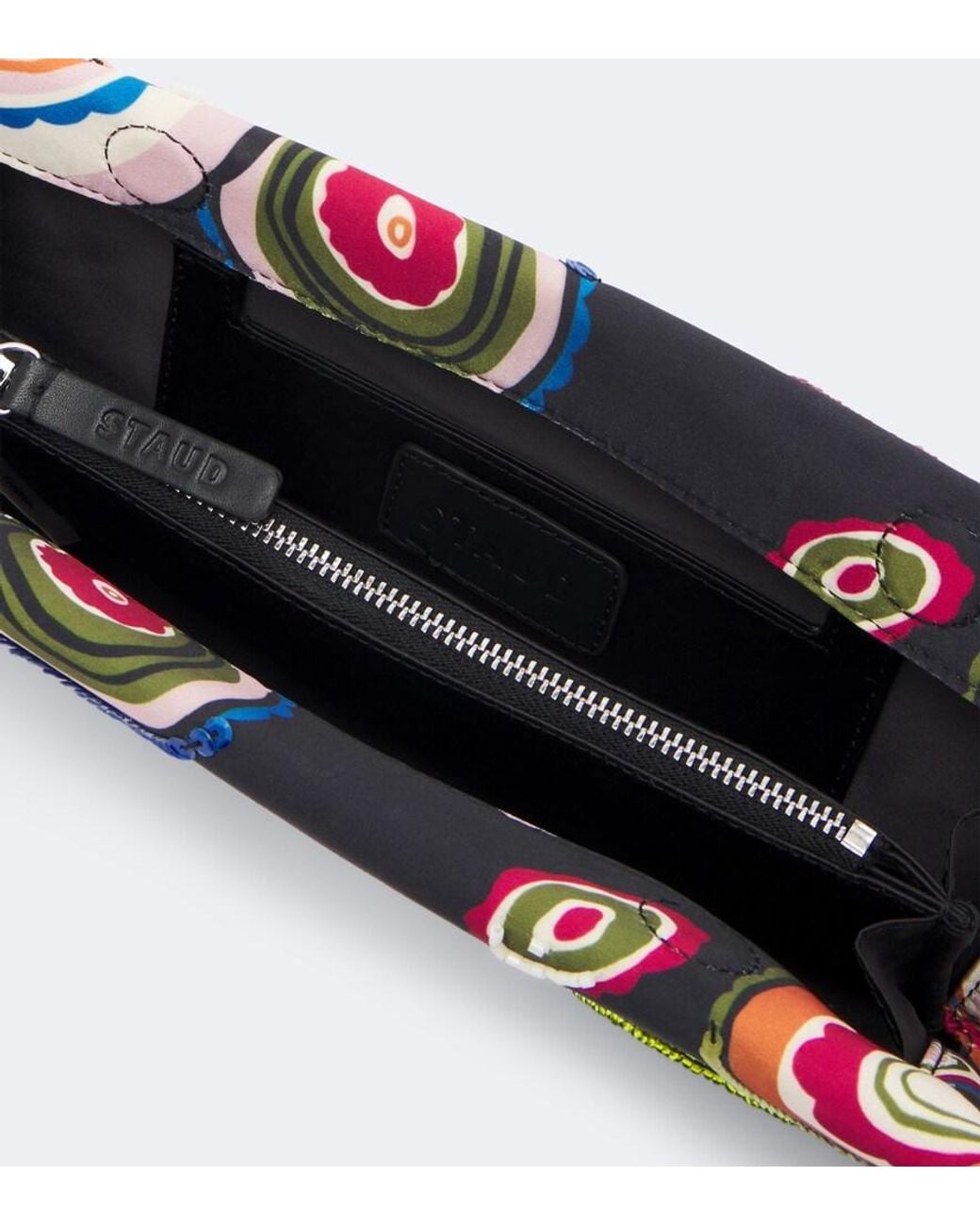 Staud Multicolor Muse Small Embellished Satin Clutch