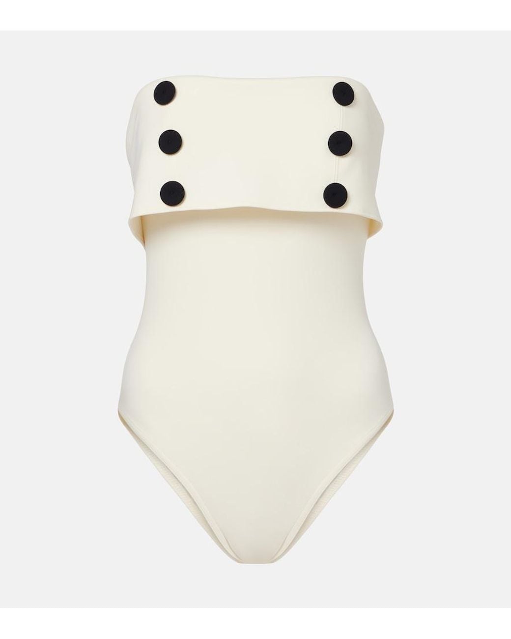 Karla Colletto Natural Billie Colorblocked Swimsuit