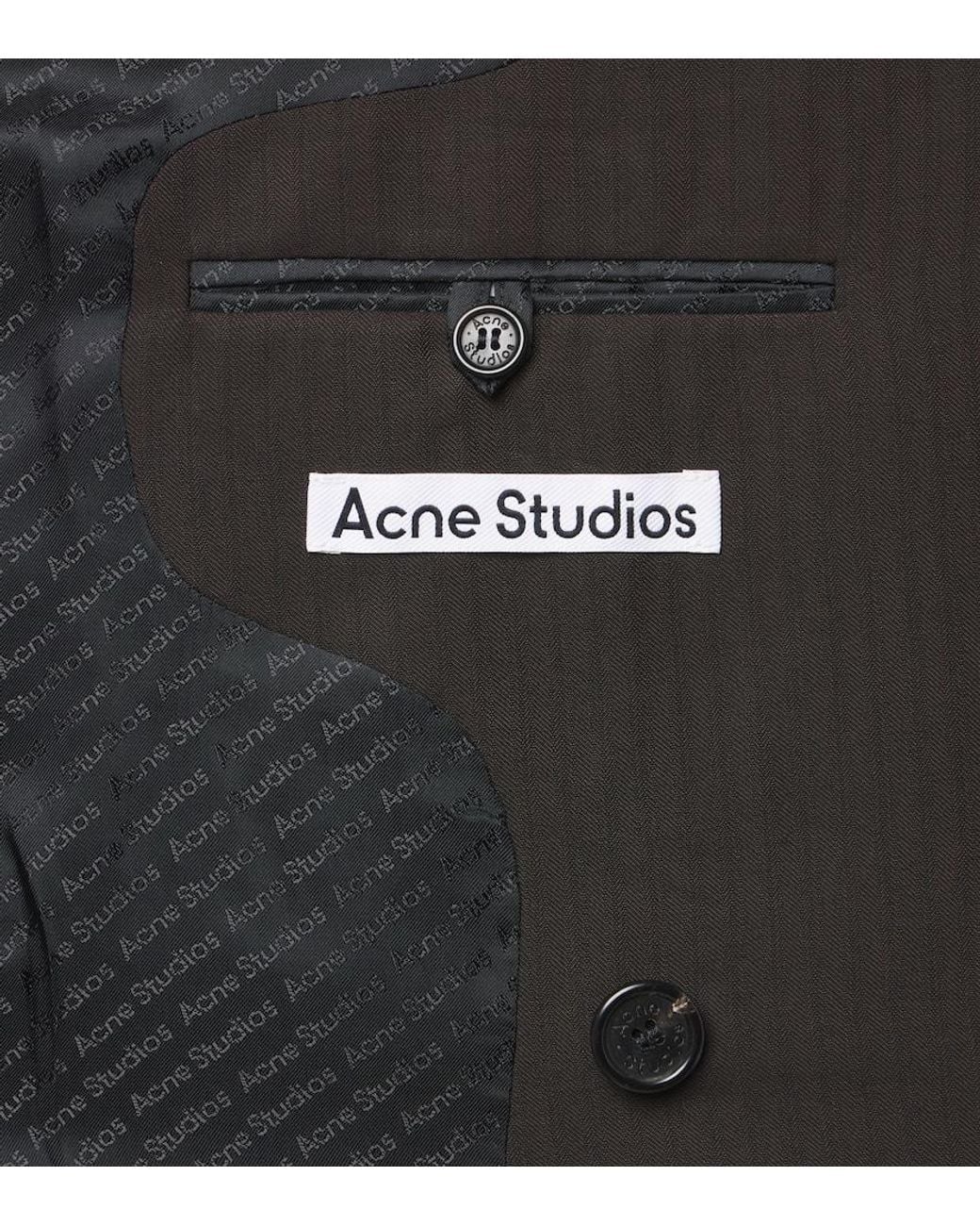 Acne Black Pinstripe Double-Breasted Blazer for men