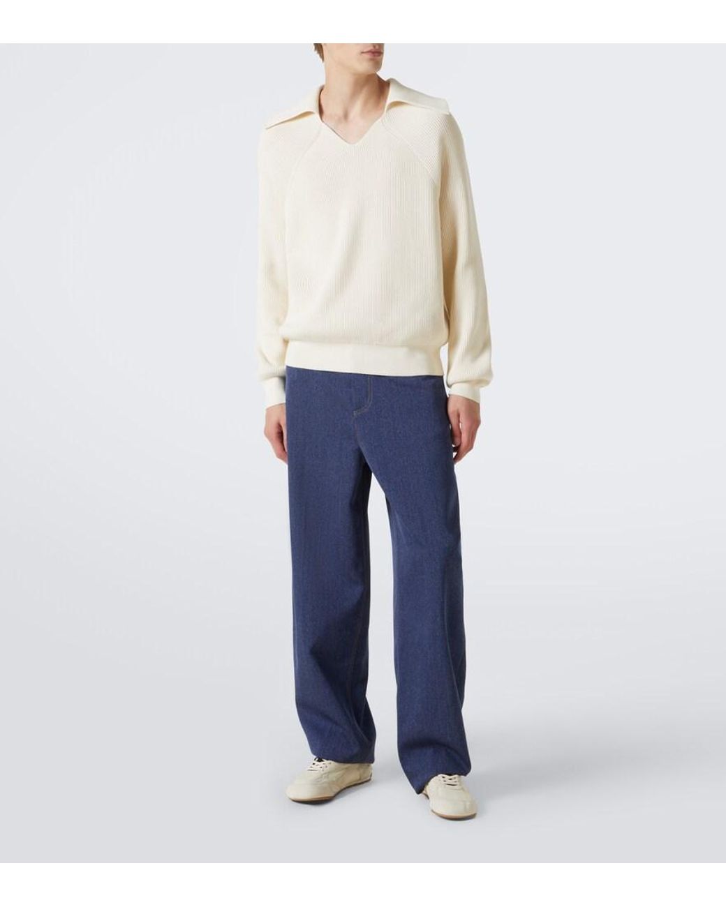 Bottega Veneta White Orbit Flash Suede-Trimmed Sneakers for men