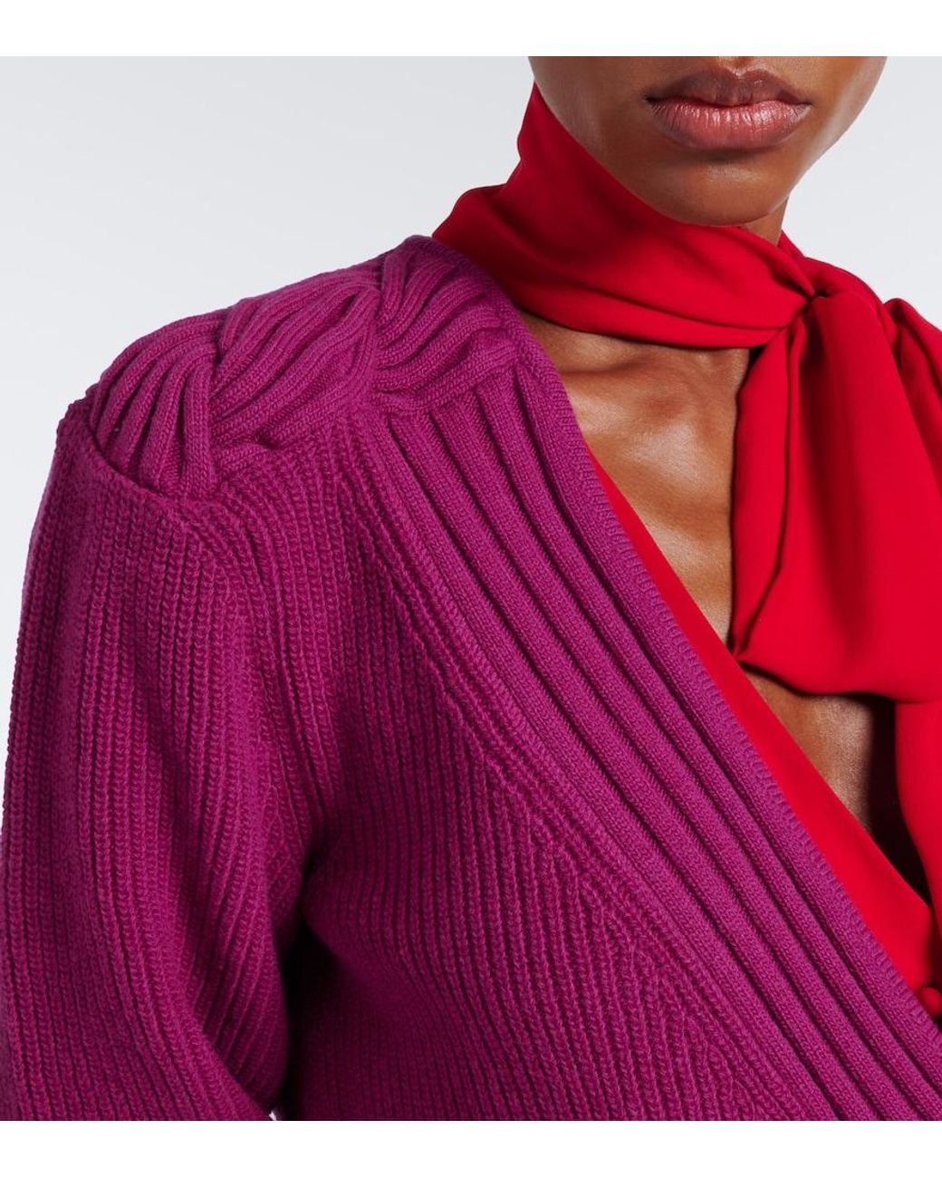 Valentino Garavani Purple Oversized Virgin Wool Sweater
