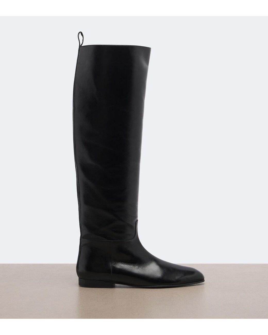 Khaite Black Colt Leather Knee-High Boots