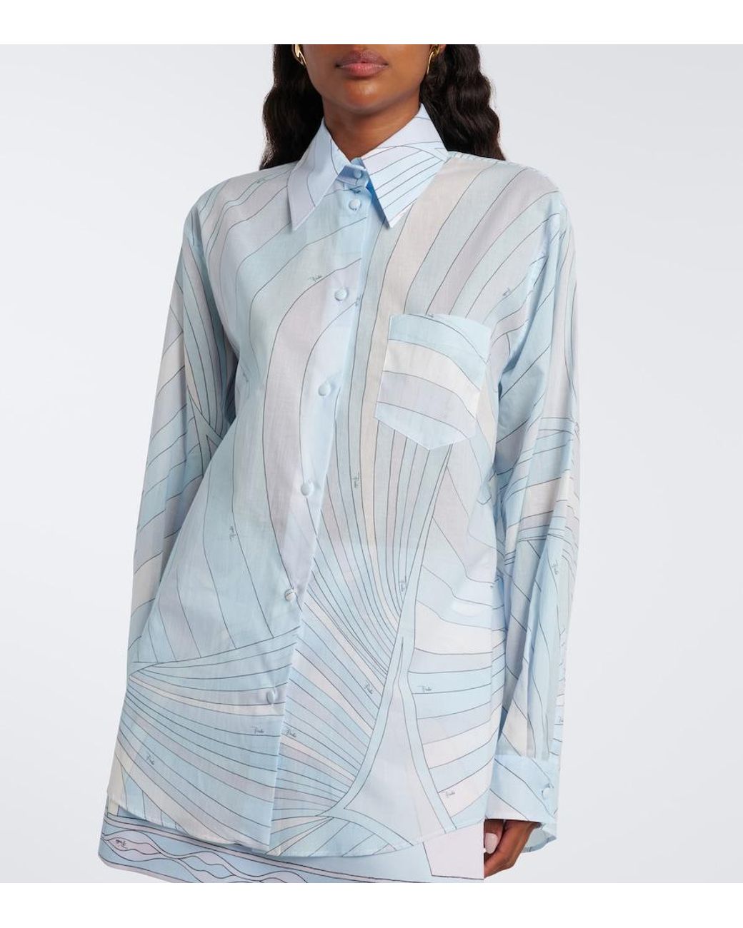 Emilio Pucci Blue Iride Cotton Shirt