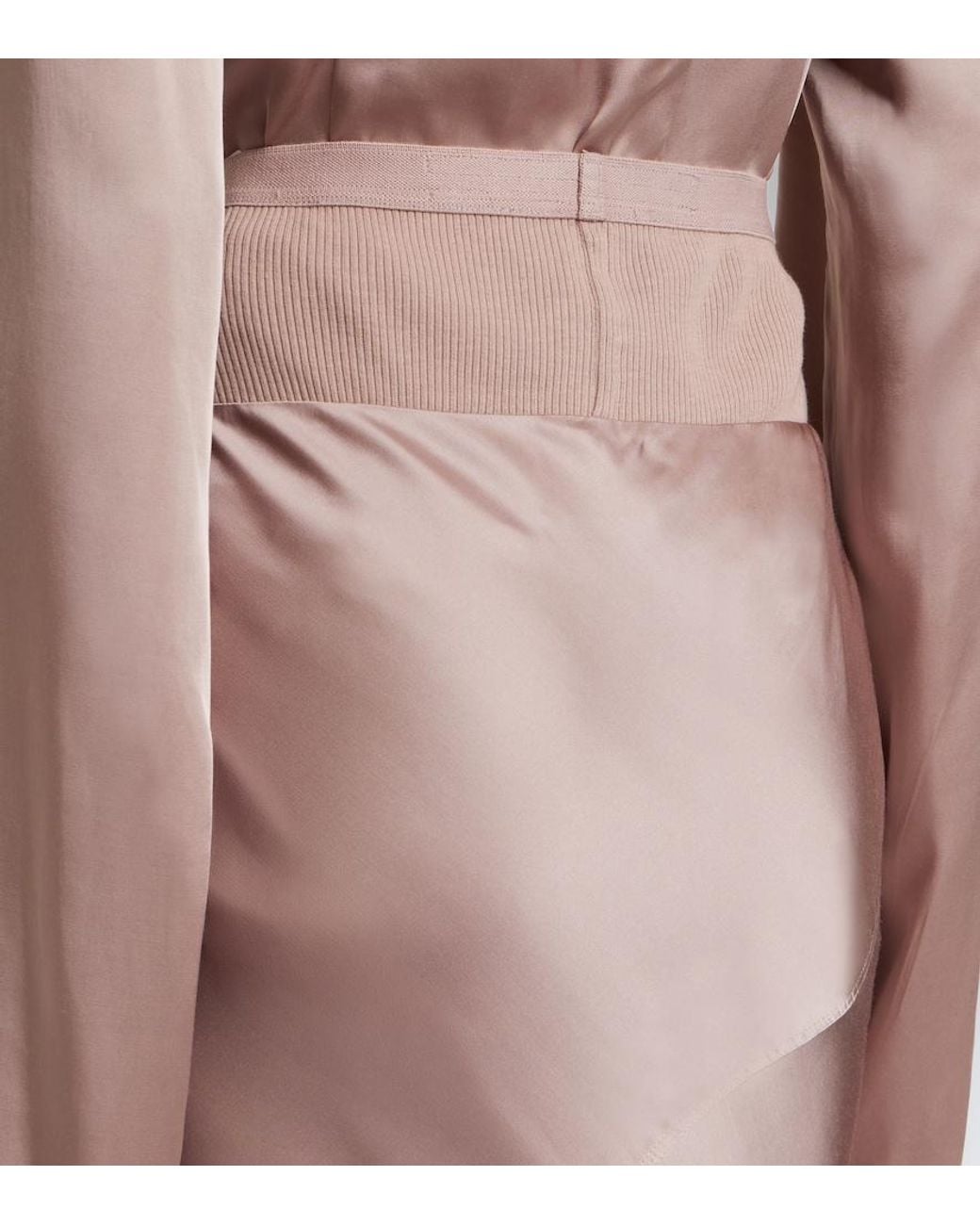 Rick Owens Pink Coda Satin Maxi Skirt