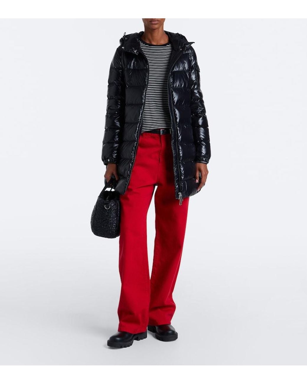 Moncler Black Courcelles Hooded Down Coat