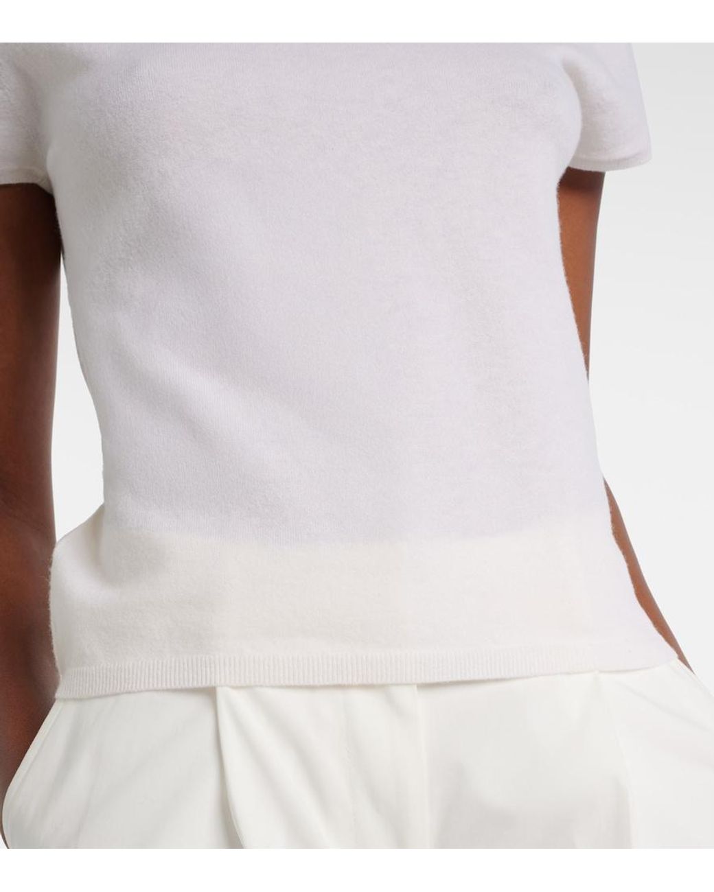 Vince White Wool And Cashmere-Blend Top