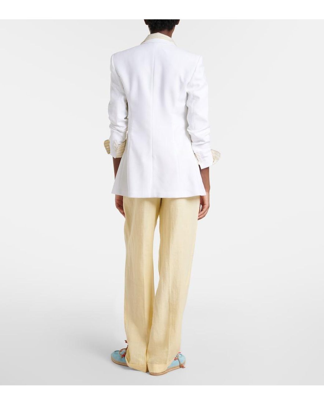 Polo Ralph Lauren Yellow Belted Linen Straight Pants
