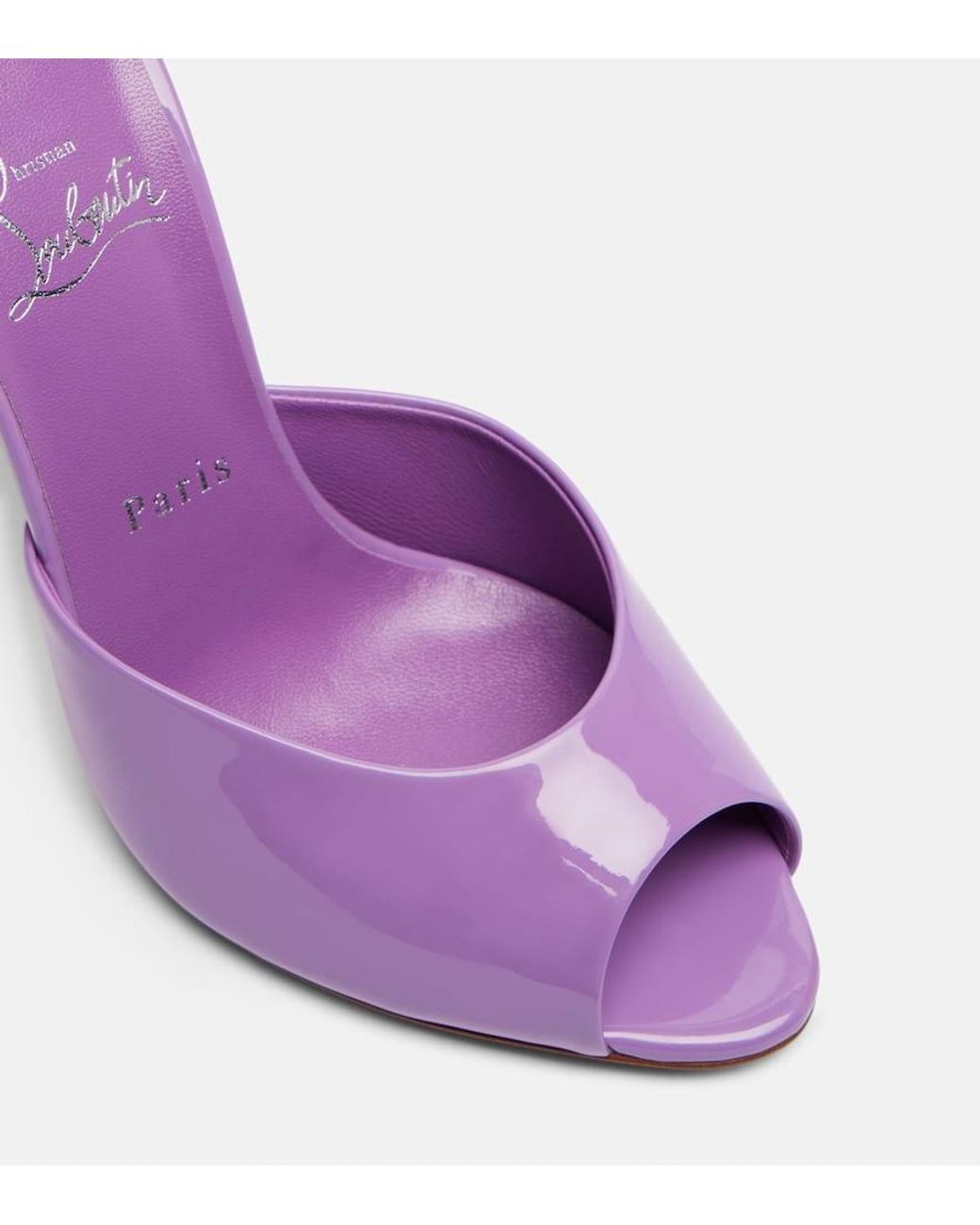 Christian Louboutin Purple Me Dolly 100 Patent Leather Mules