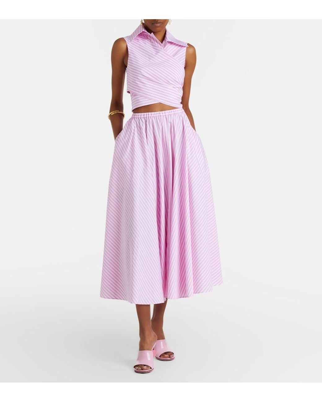 Patou Pink Striped Cotton Top