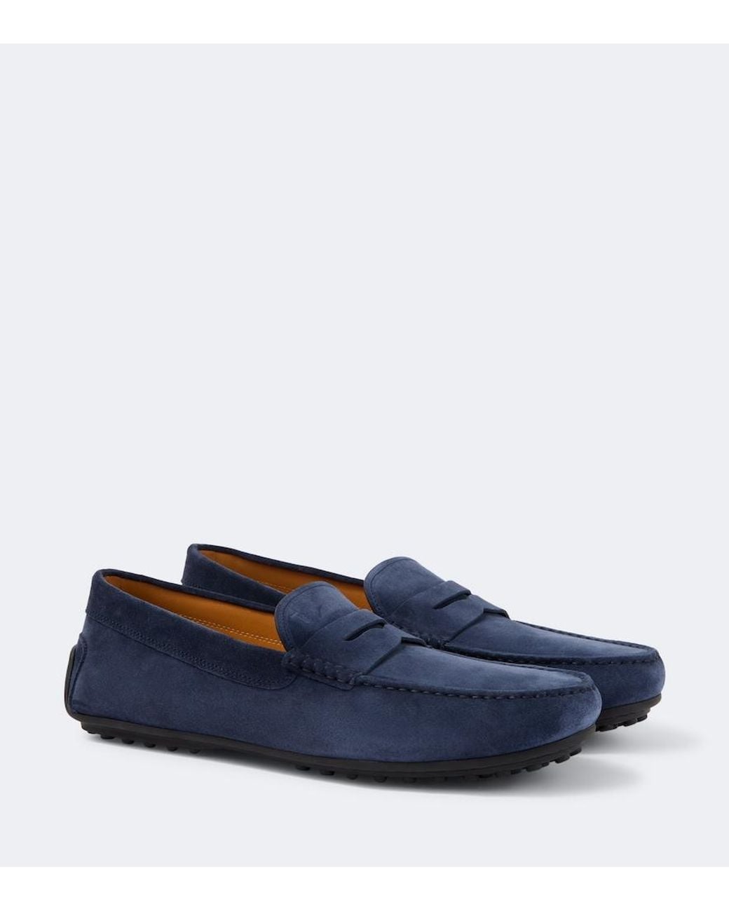 Tod's Blue Gommino Suede Driving Shoes for men