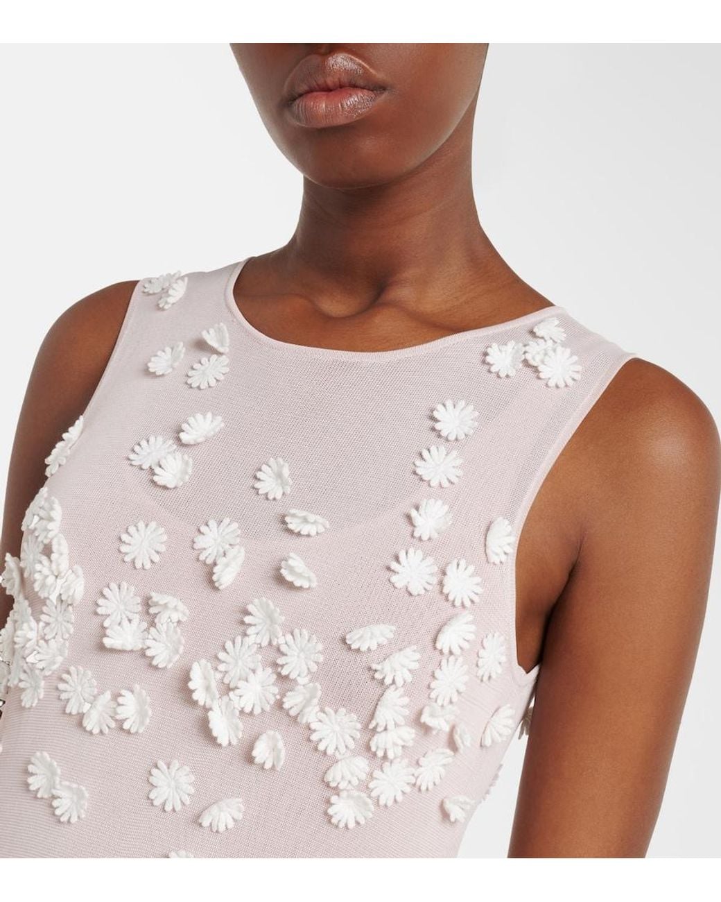 Altuzarra Pink Nelly Floral-Applique Midi Dress