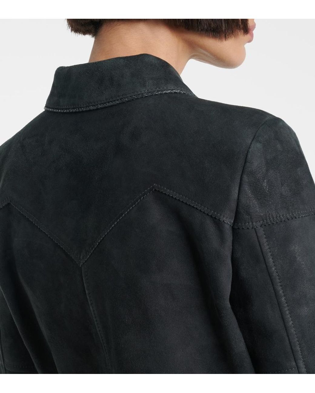 The Row Blue Axelette Suede Jacket