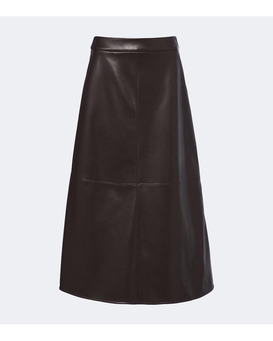 Max Mara Black Paneled Coated Jersey Midi Skirt