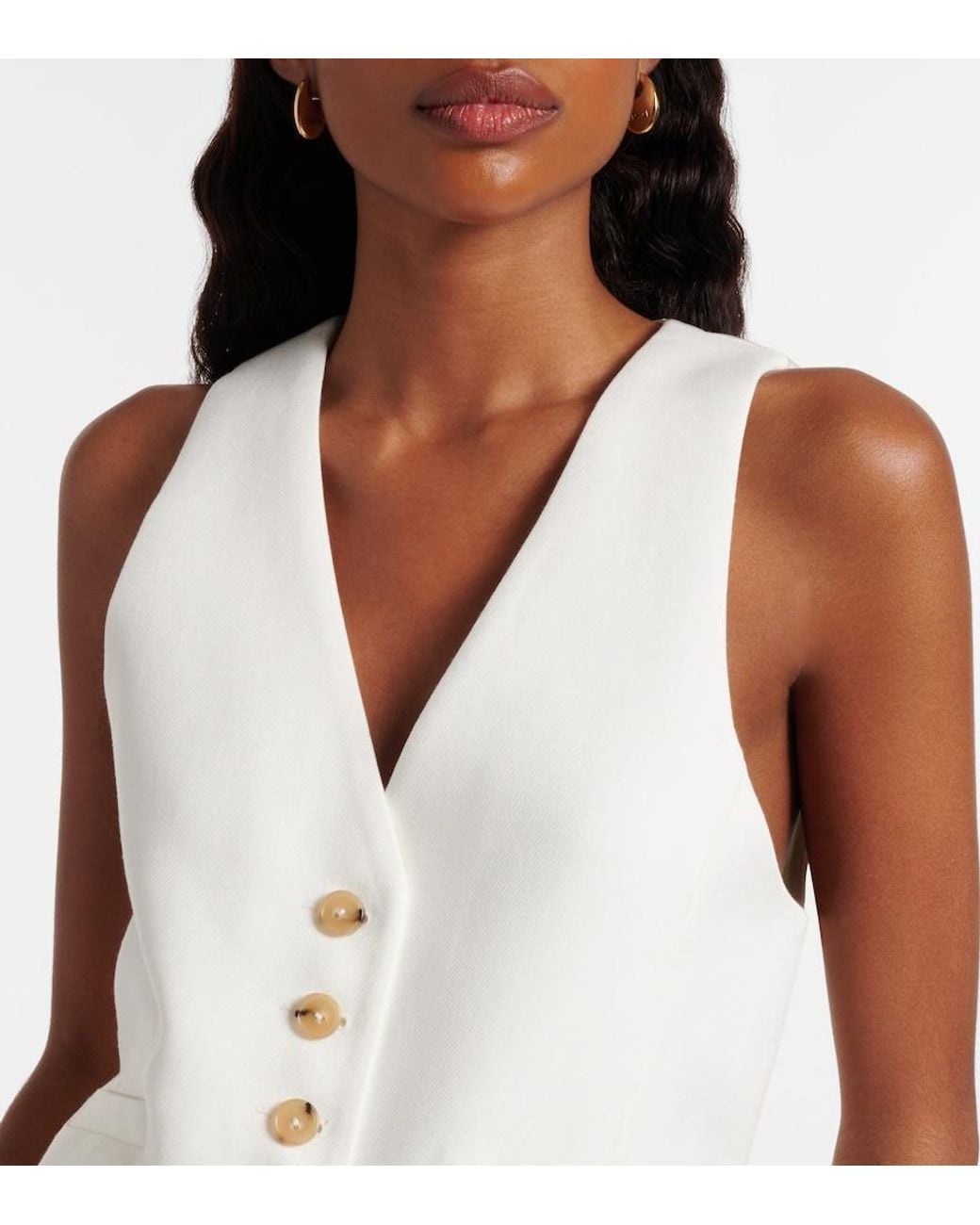 Vince White Single-Breasted Vest