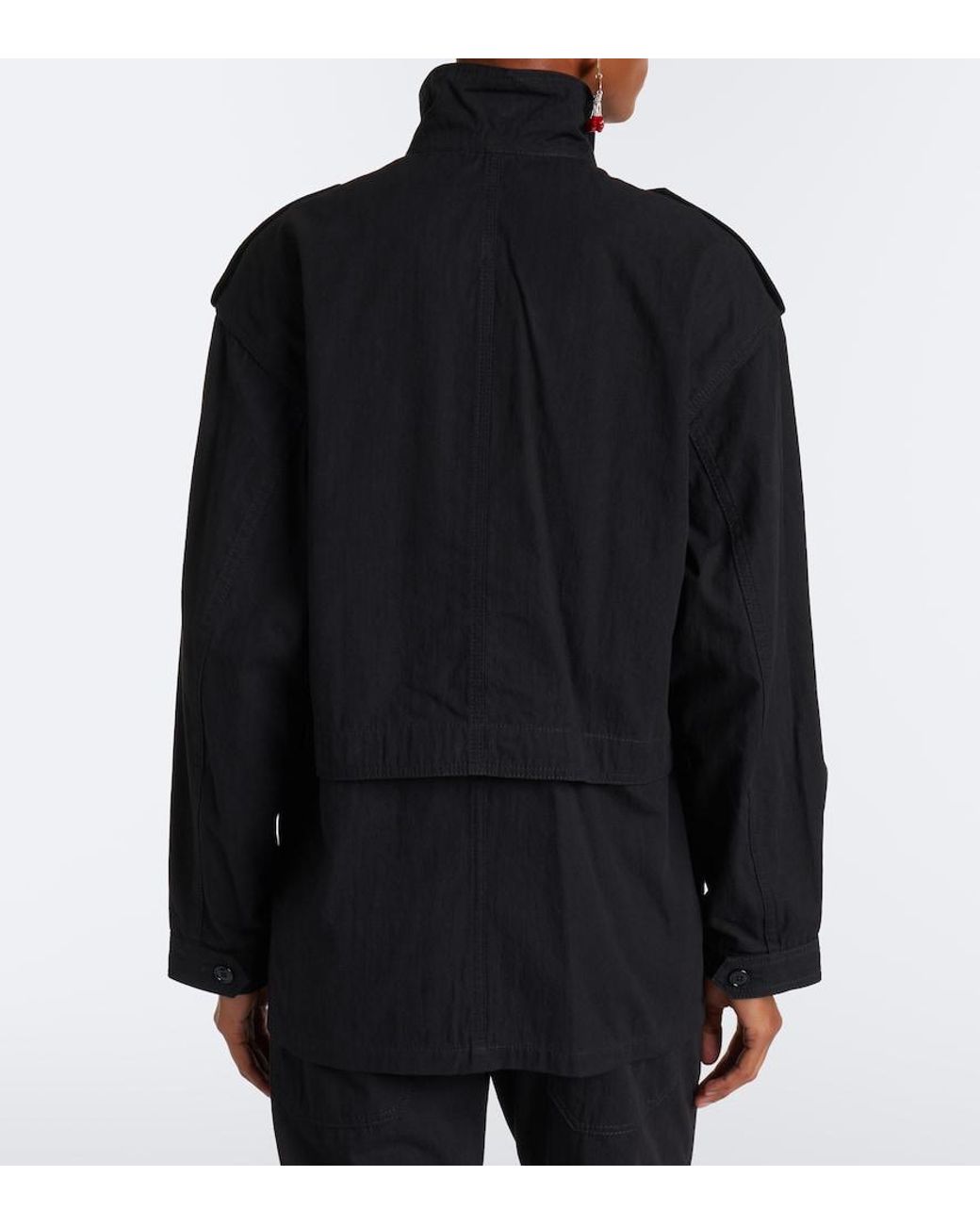 Isabel Marant Black Adelys Cotton-Blend Gabardine Jacket