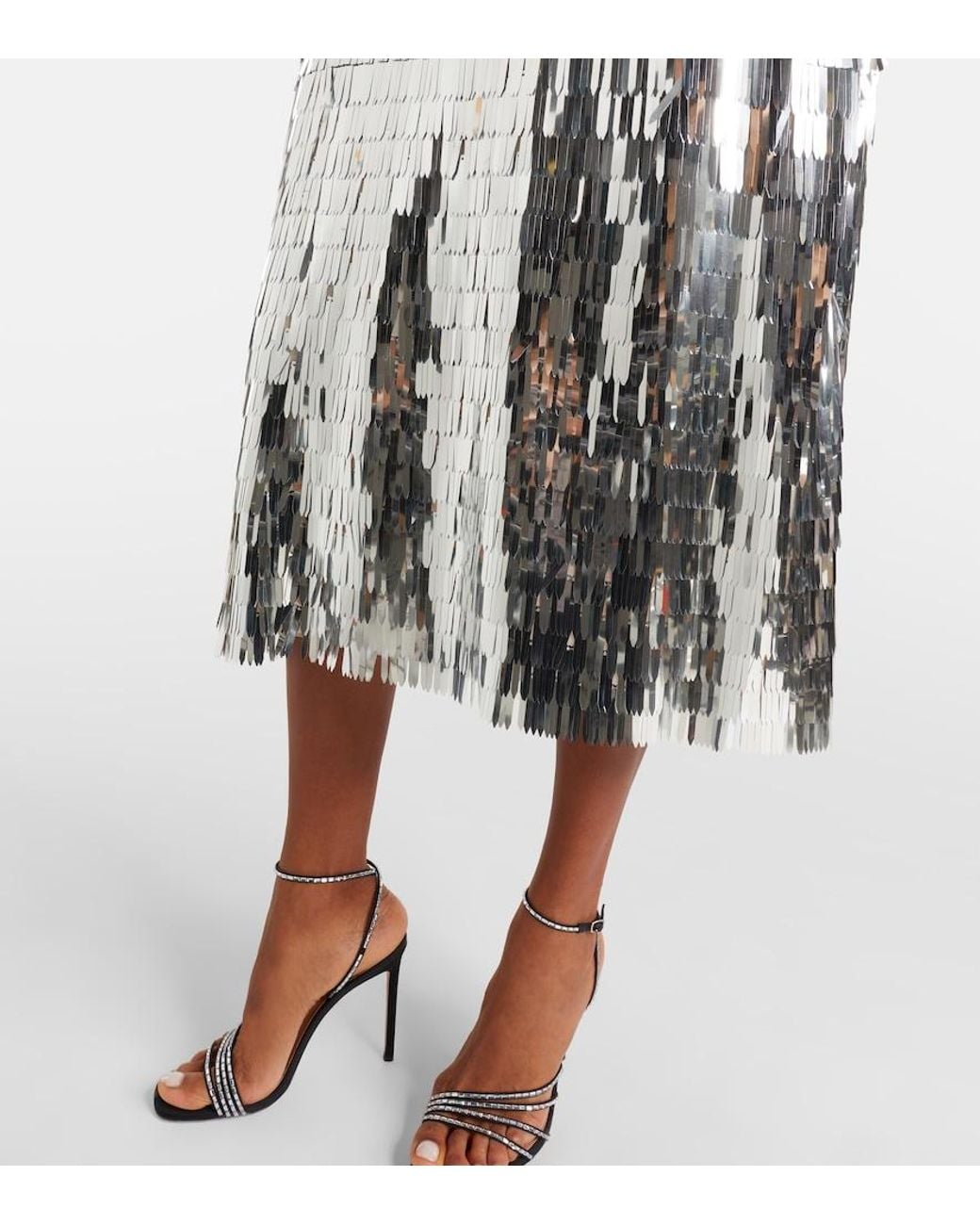 Self-Portrait Black Sequined Midi Dress