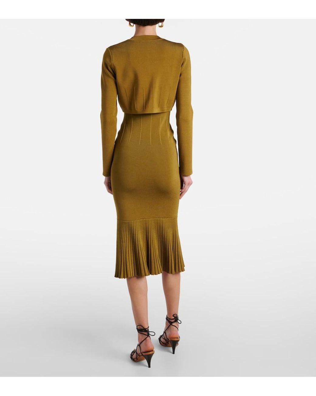 Galvan Green Atalanta Cropped Cardigan