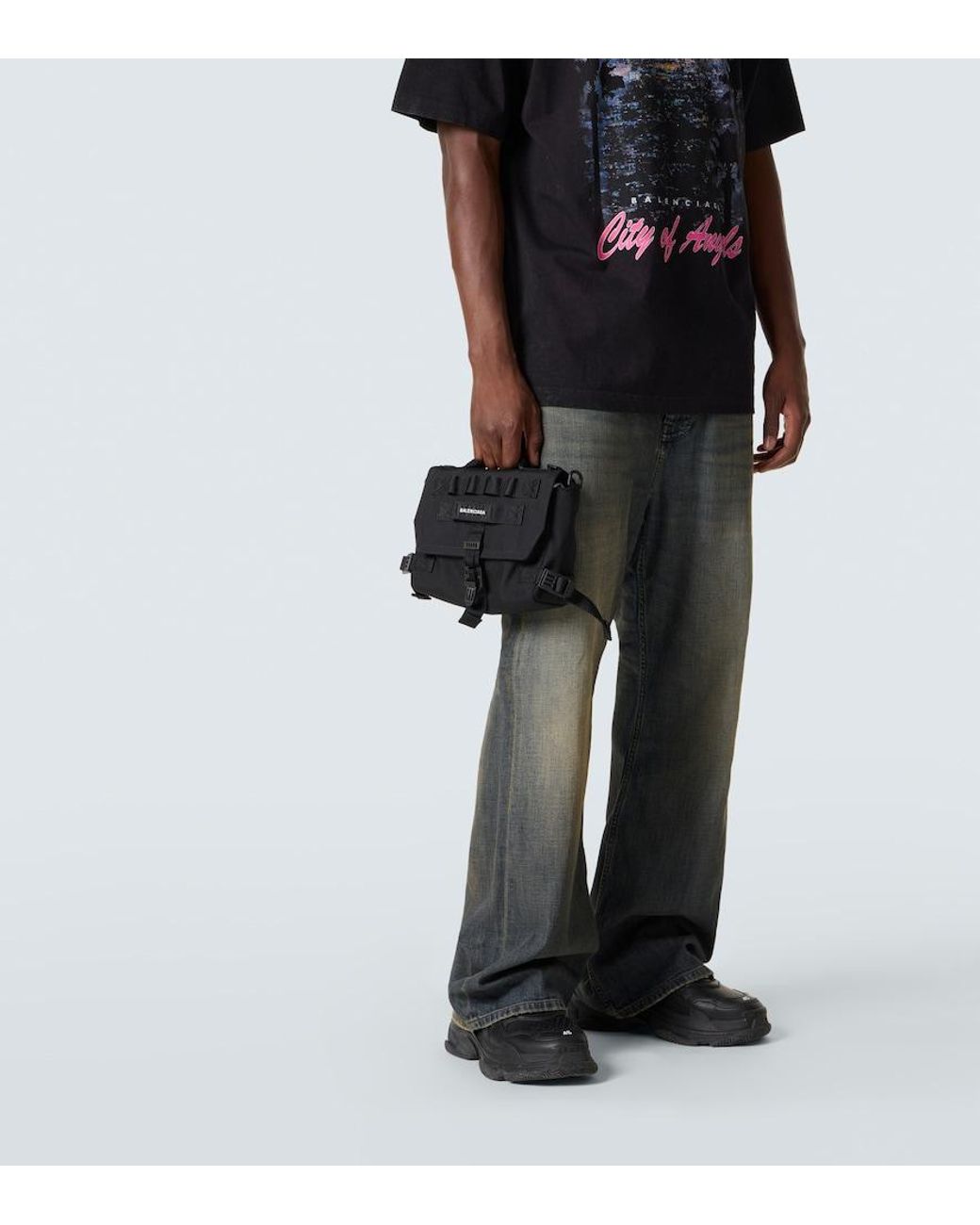 Balenciaga Black Messenger Bag for men