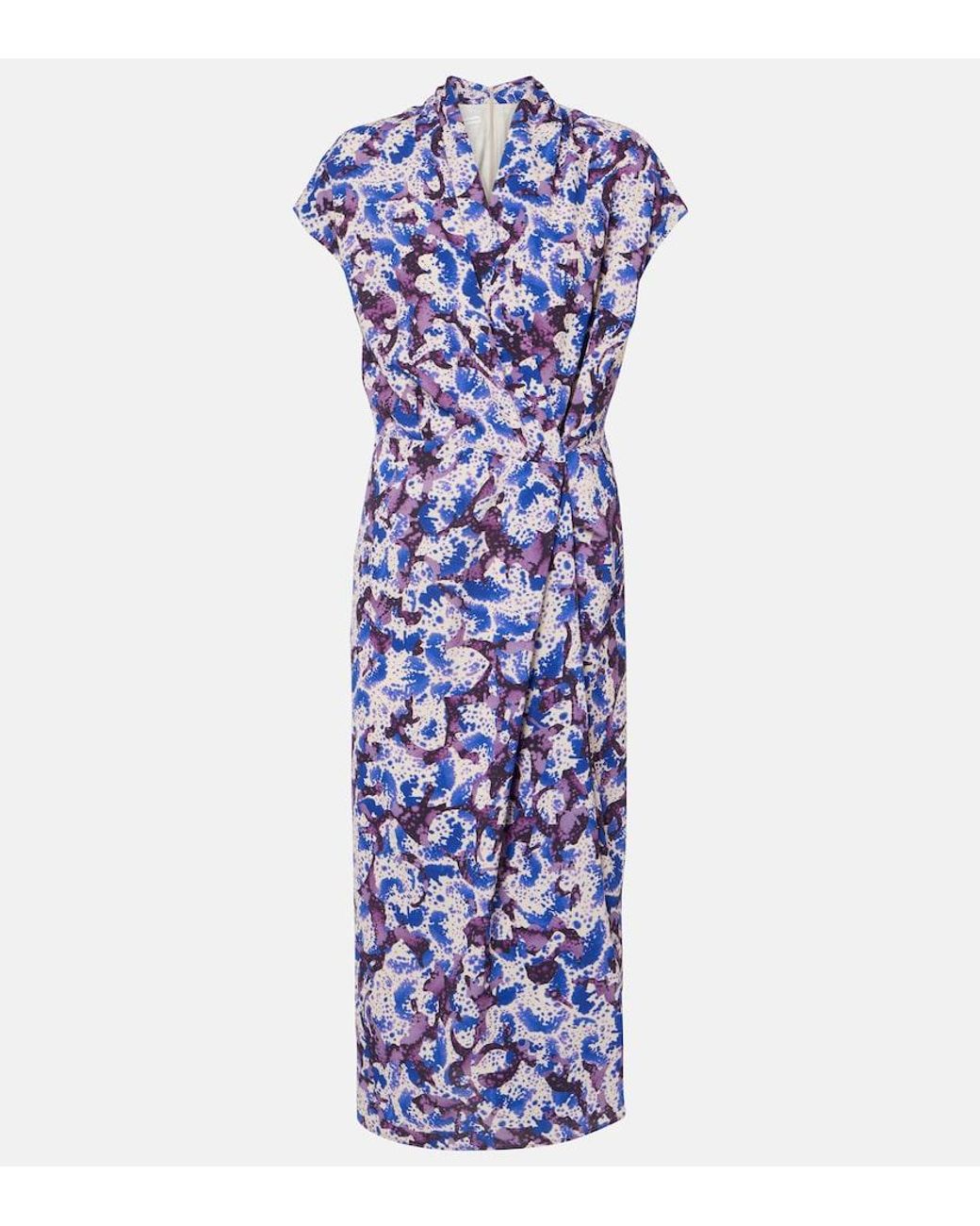 Dries Van Noten Purple Printed Midi Dress