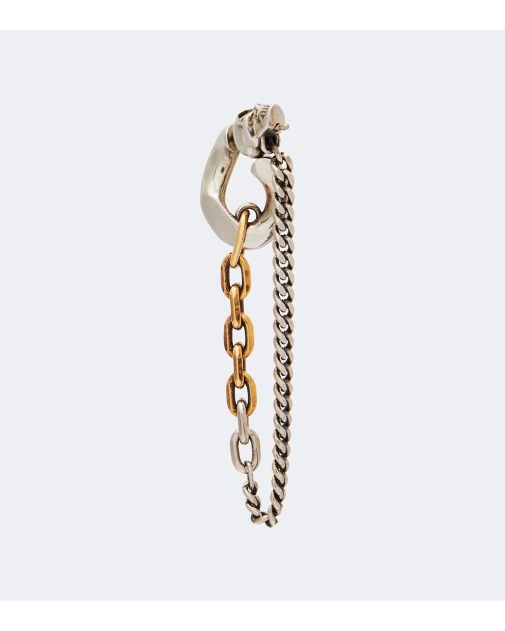 McQueen White Dual Chain Earrings