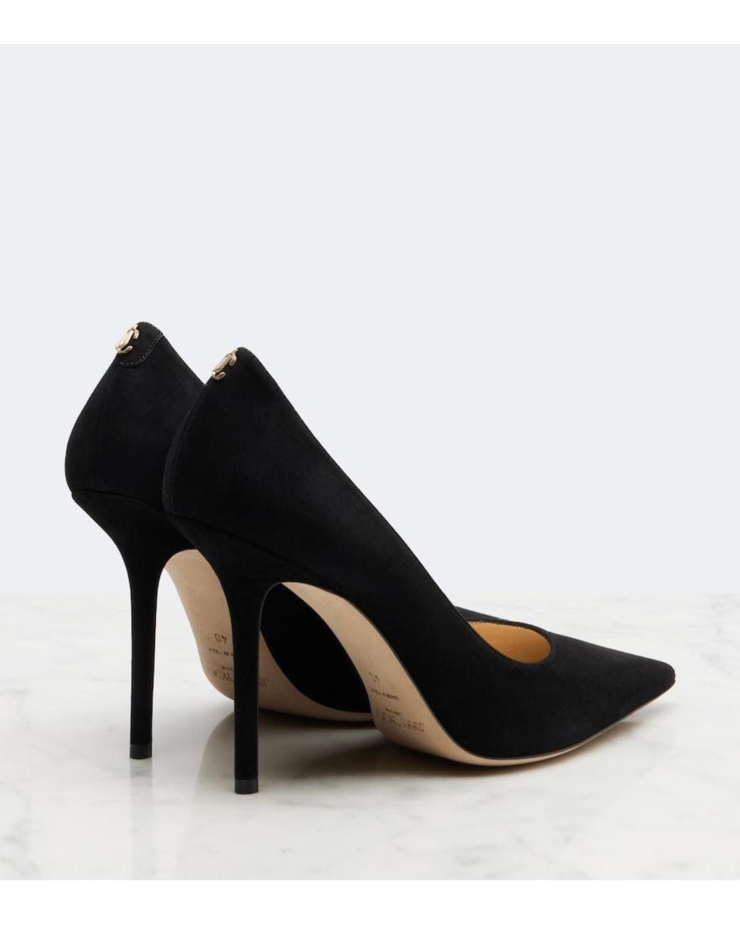 Jimmy Choo Black Love 100 Suede Pumps