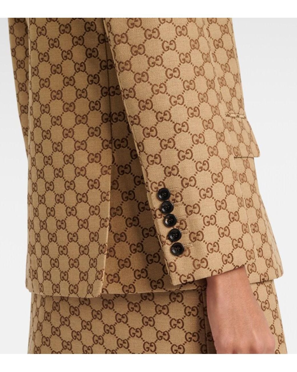 Gucci Brown Gg Canvas Blazer