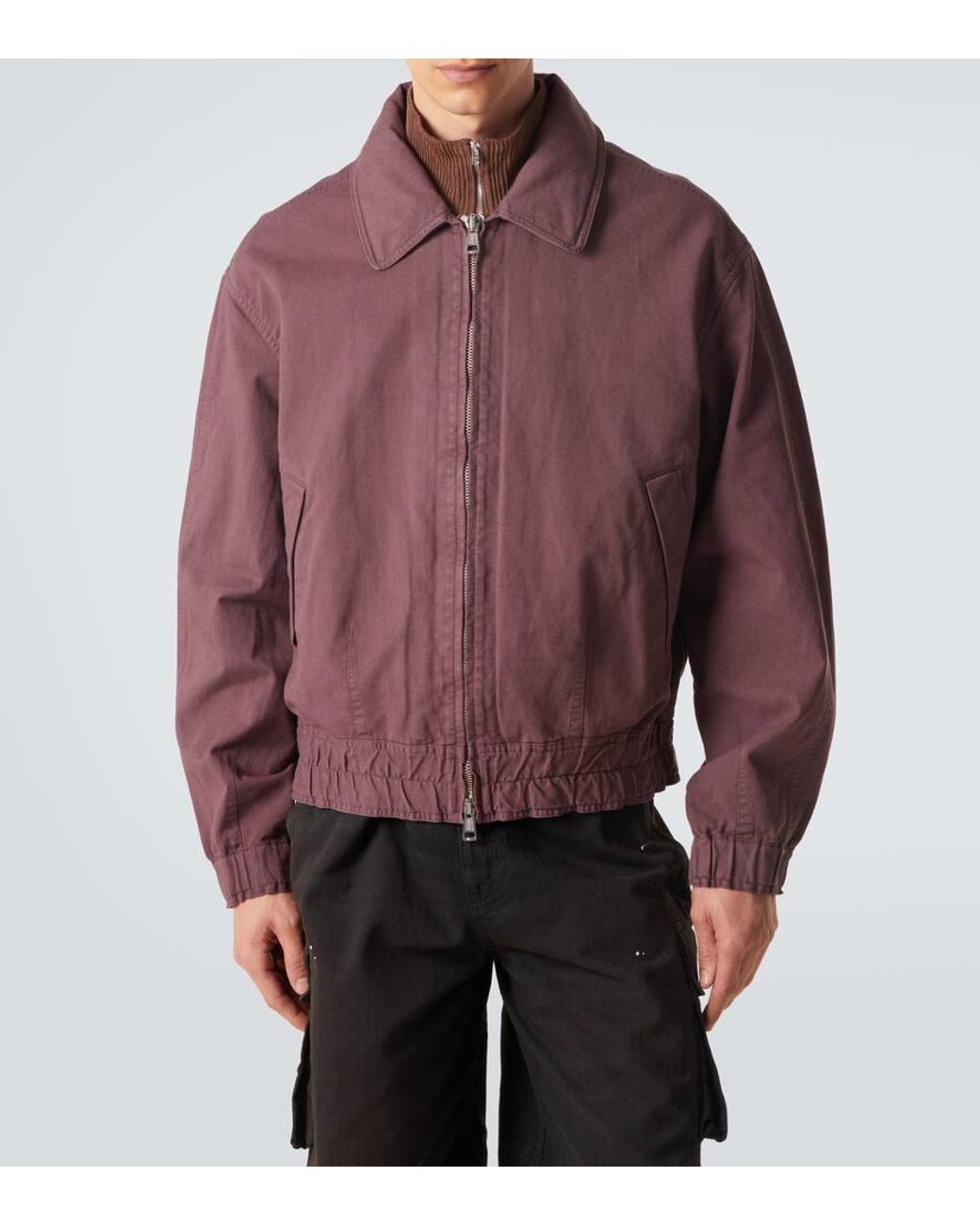 Our Legacy Purple Command Cotton And Linen Bomber Jacket for men
