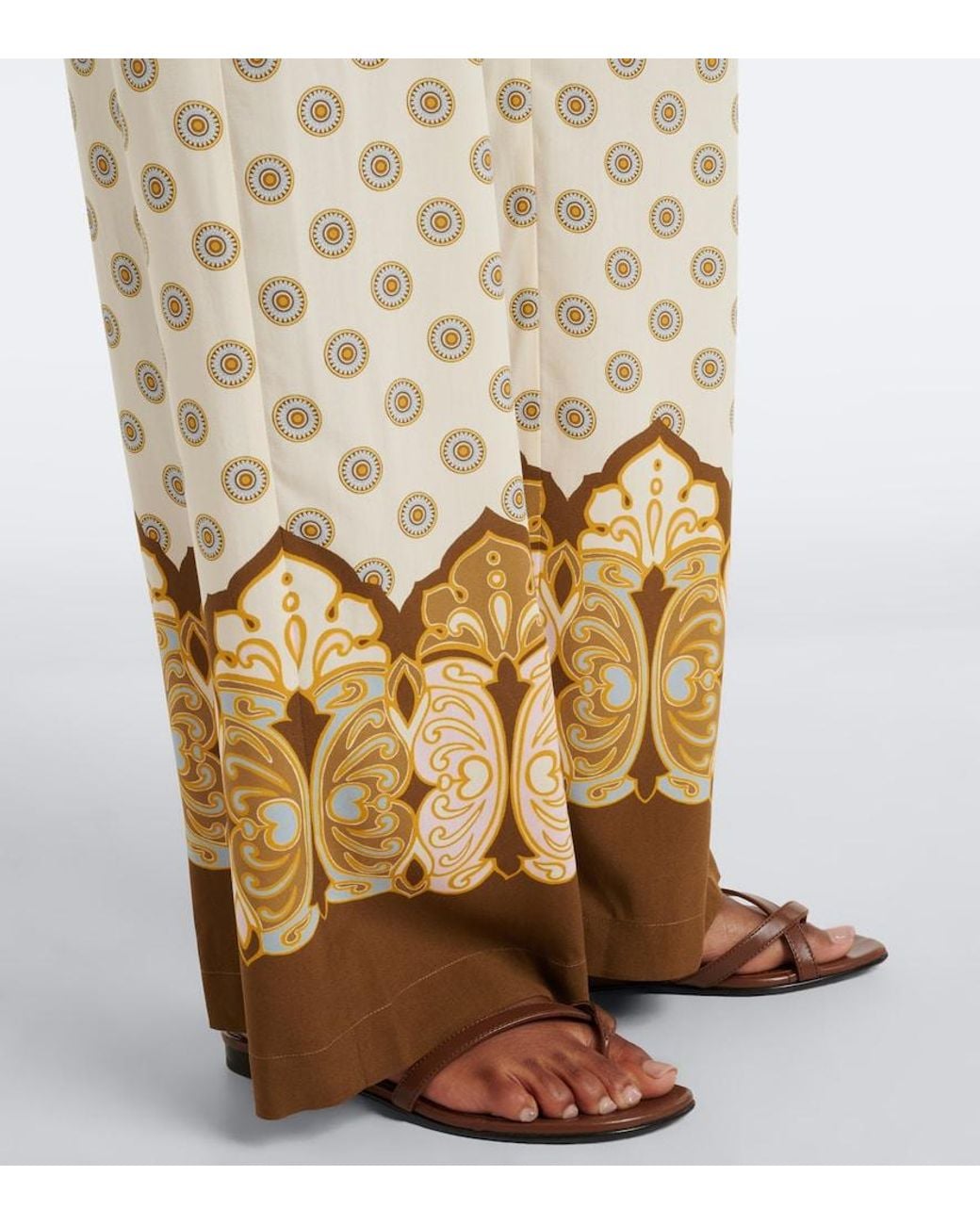 LaDoubleJ Natural Club Printed Wide-Leg Pants