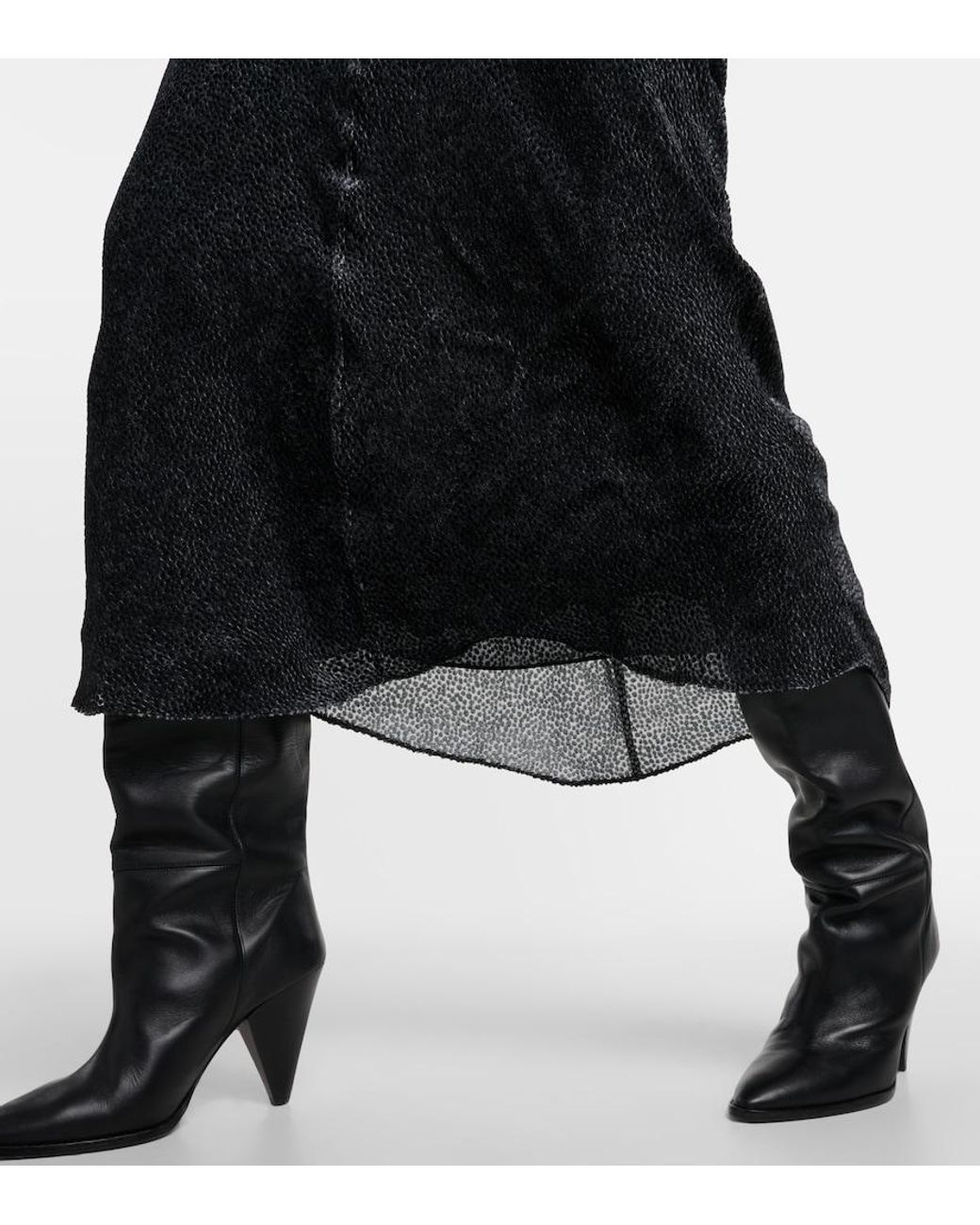 Isabel Marant Black Sabrina Silk-Blend Midi Dress