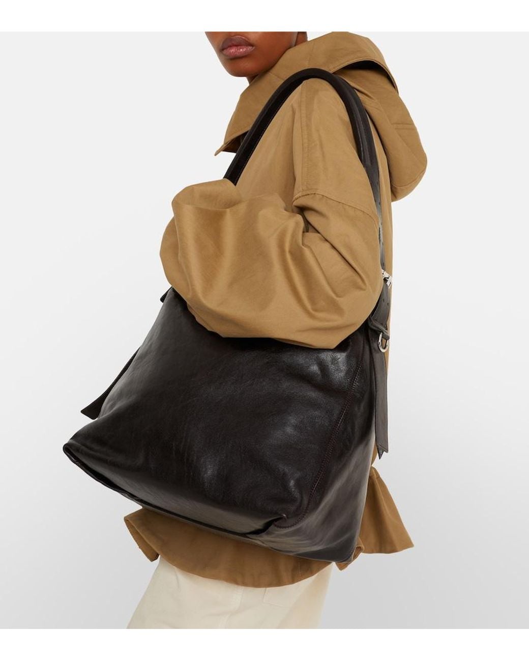 Lemaire Black Small Belted Leather Shoulder Bag