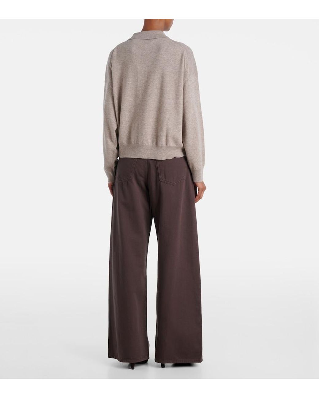 Jardin Des Orangers Natural Wool And Cashmere Polo Sweater