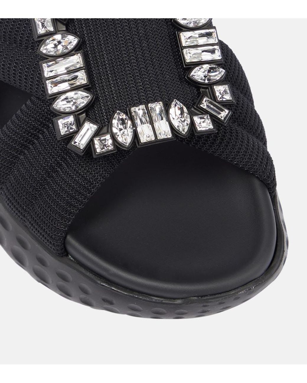 Roger Vivier Black Viv' Run Light Sandals