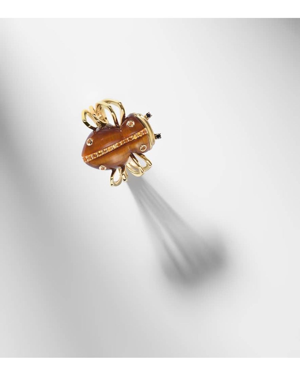 Yvonne Léon Metallic Ring Araignee Aus 9Kt Gelbgold (375/1000) Mit Edelsteinen