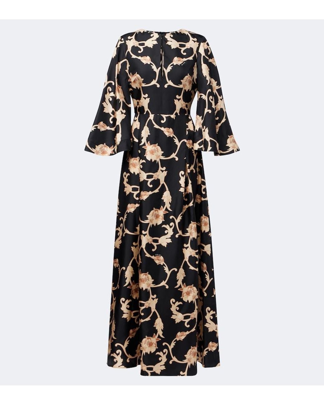 LaDoubleJ Black Belle Printed Silk Twill Kaftan