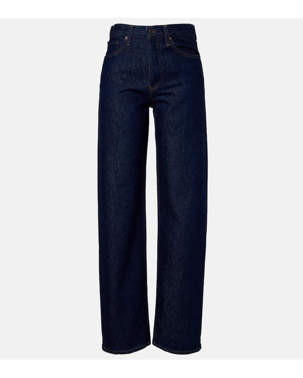 Agolde Blue Arc Mid-Rise Wide-Leg Jeans