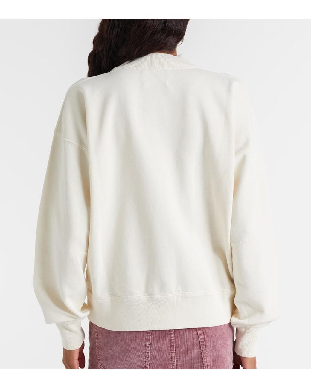 Isabel Marant White Logo Cotton-Blend Fleece Sweatshirt