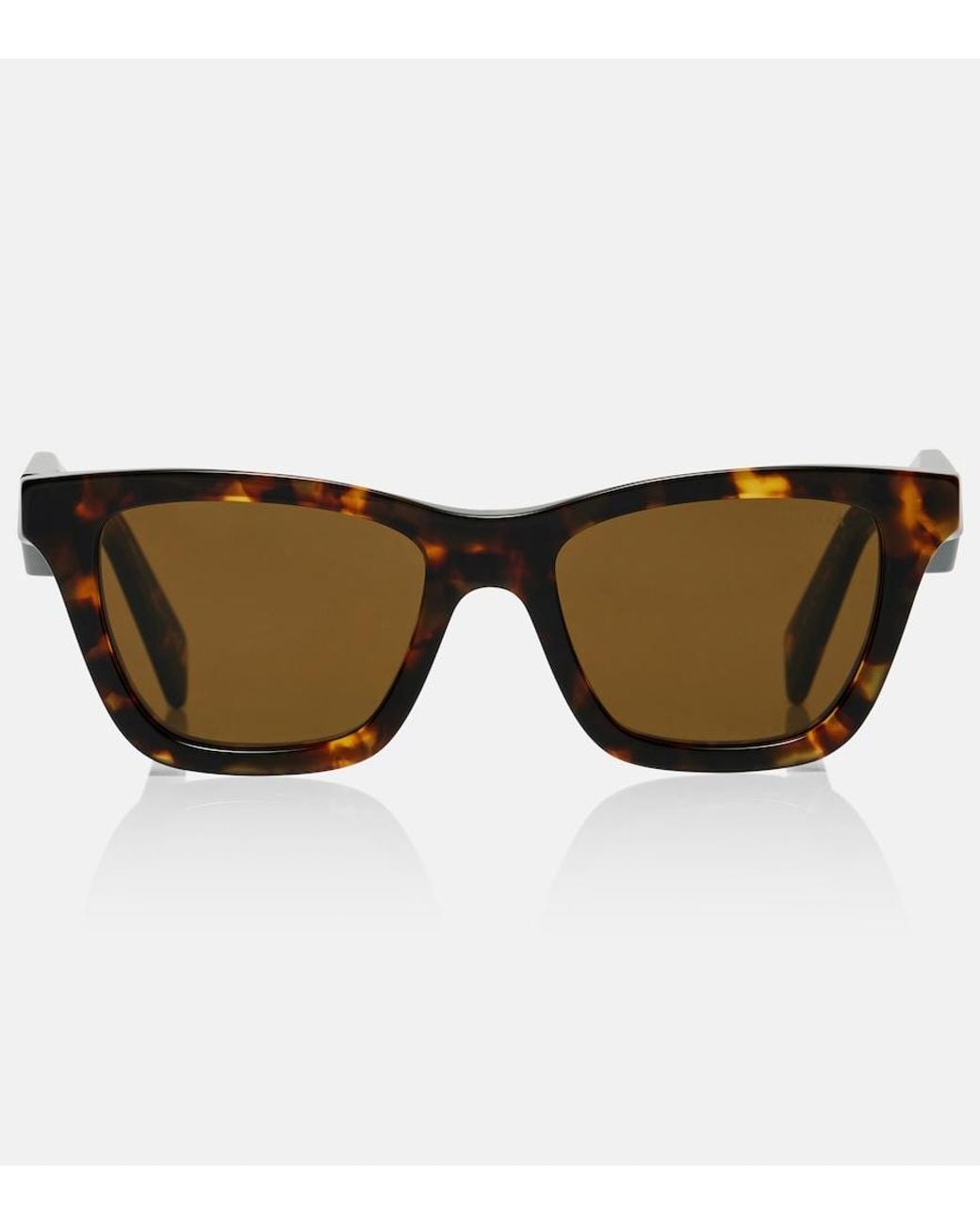 Prada Cartiglio Cat-Eye Sunglasses in Brown | Lyst