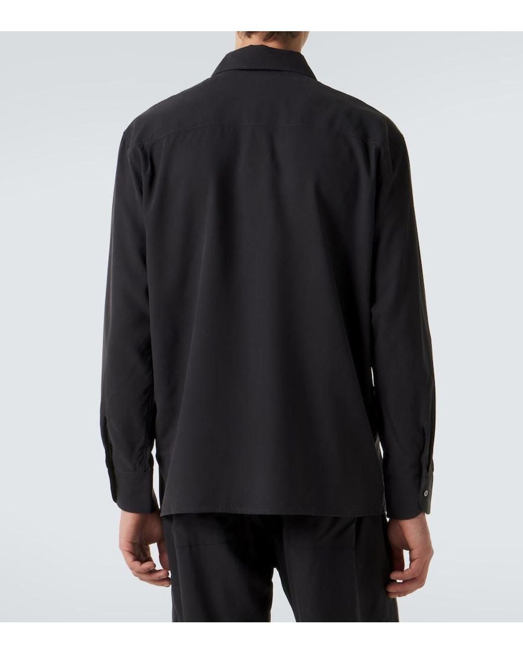Saman Amel Blue Silk Shirt for men