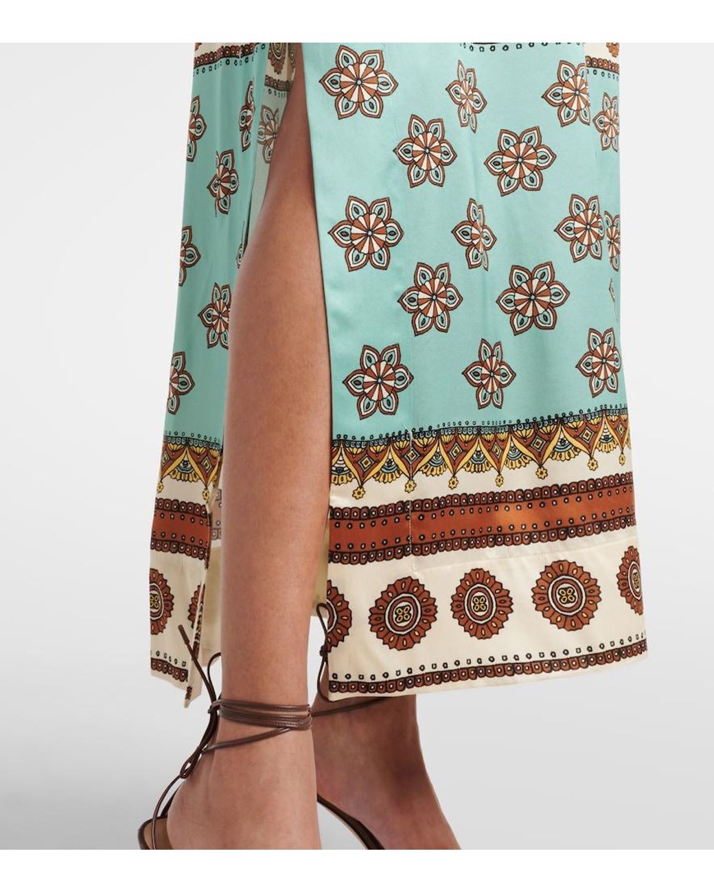 ALÉMAIS Green Contina Silk Maxi Dress