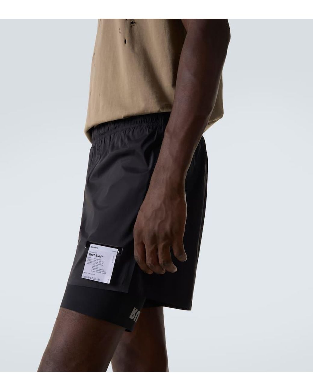Satisfy Black Techsilk Running Shorts for men